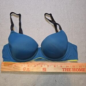 Victoria's Secret PINK Bra 32A Teal Neon Convertible Push Up Racerback